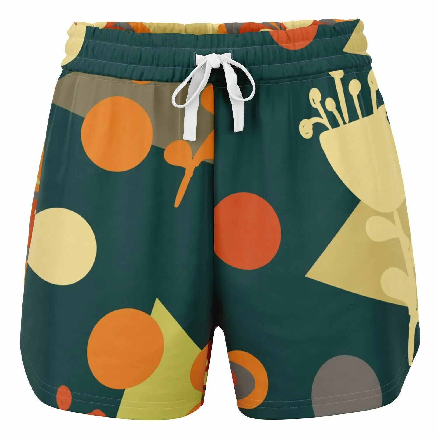 Colorful block print loose shorts