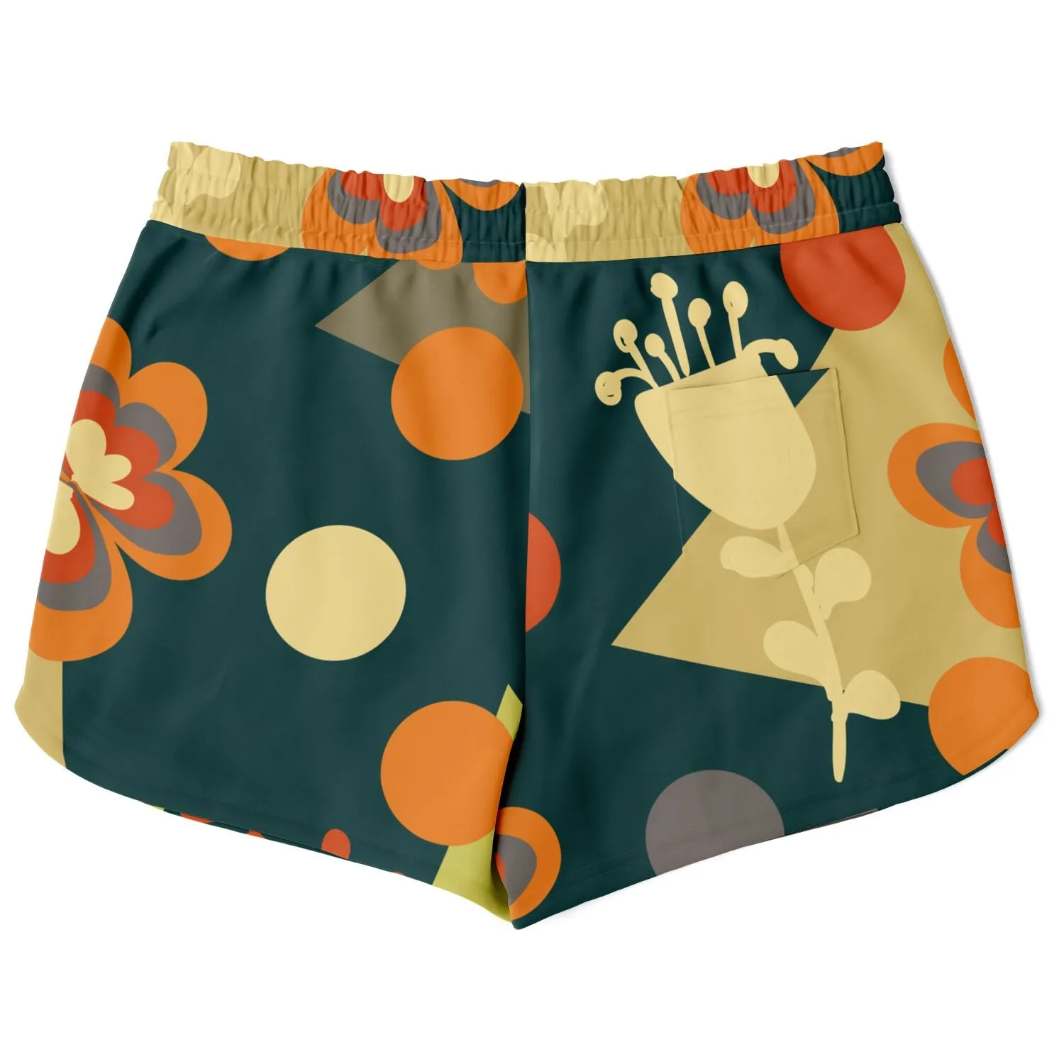 Colorful block print loose shorts