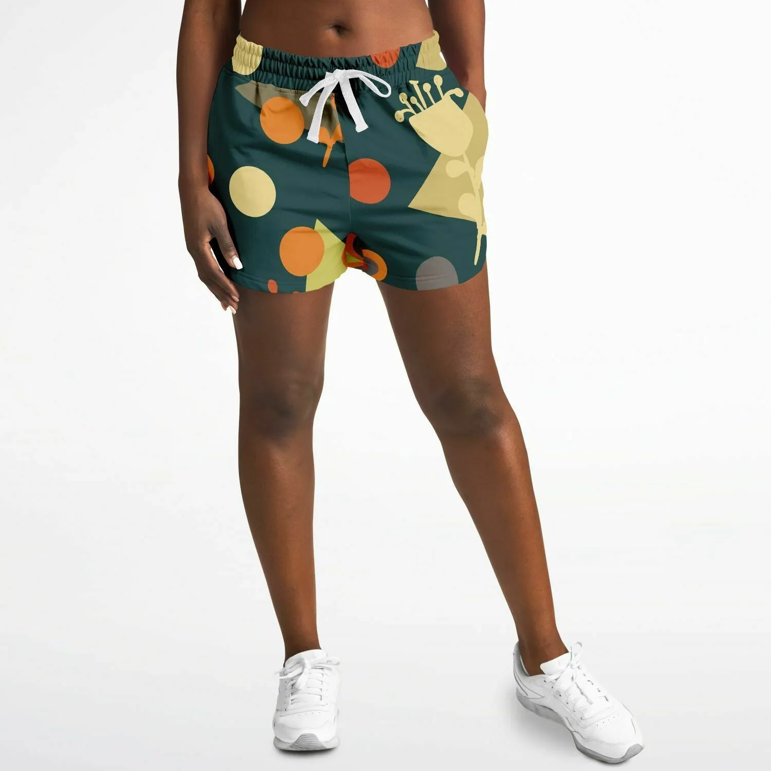 Colorful block print loose shorts
