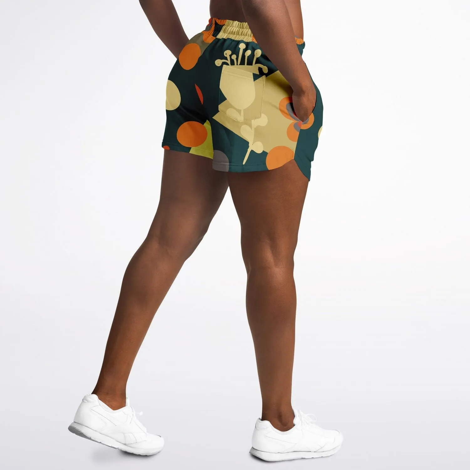 Colorful block print loose shorts