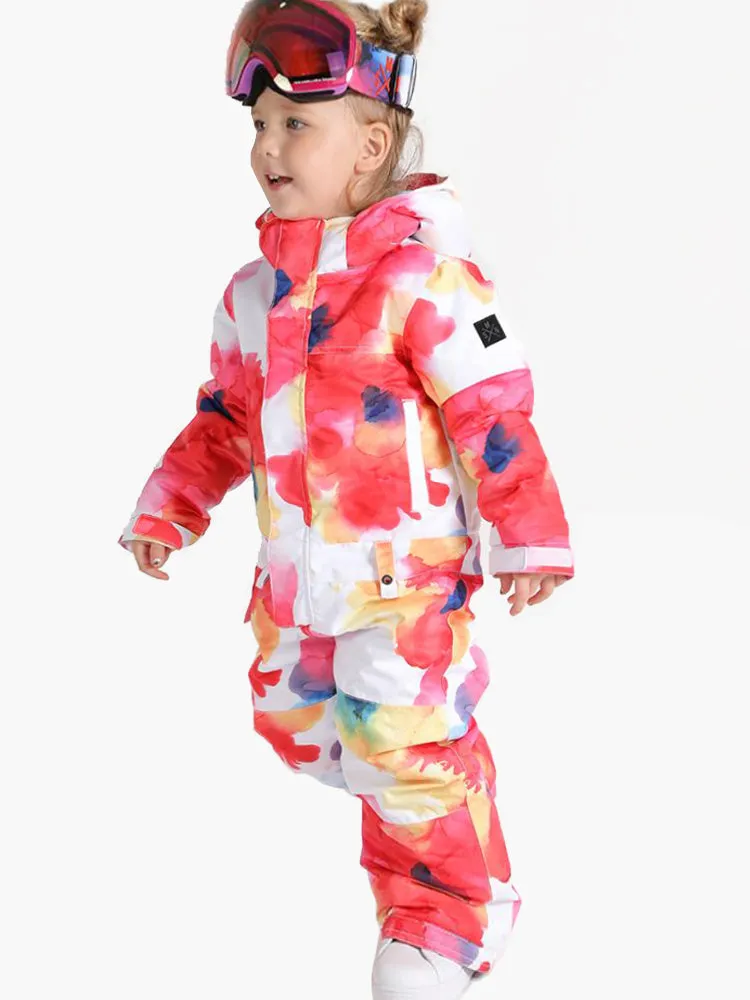 Colorful Cloud Kids One Piece Snowboard Suit
