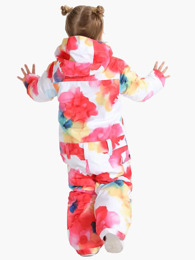 Colorful Cloud Kids One Piece Snowboard Suit