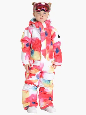 Colorful Cloud Kids One Piece Snowboard Suit