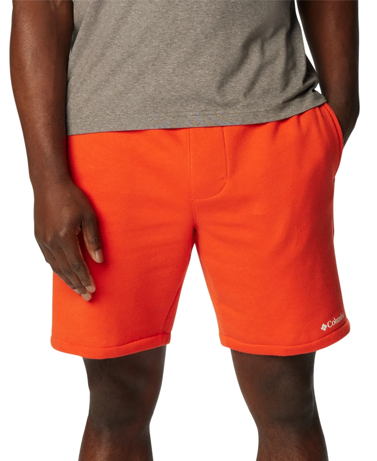 Columbia Mens Trek Relaxed Fit Logo Print Fleece Shorts Spicy Orange XXl