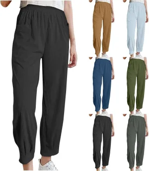 Corduroy Pants for Women High Waisted Trousers 2024 Trendy Fall Business Casual Pants with Pockets Elastic Pants