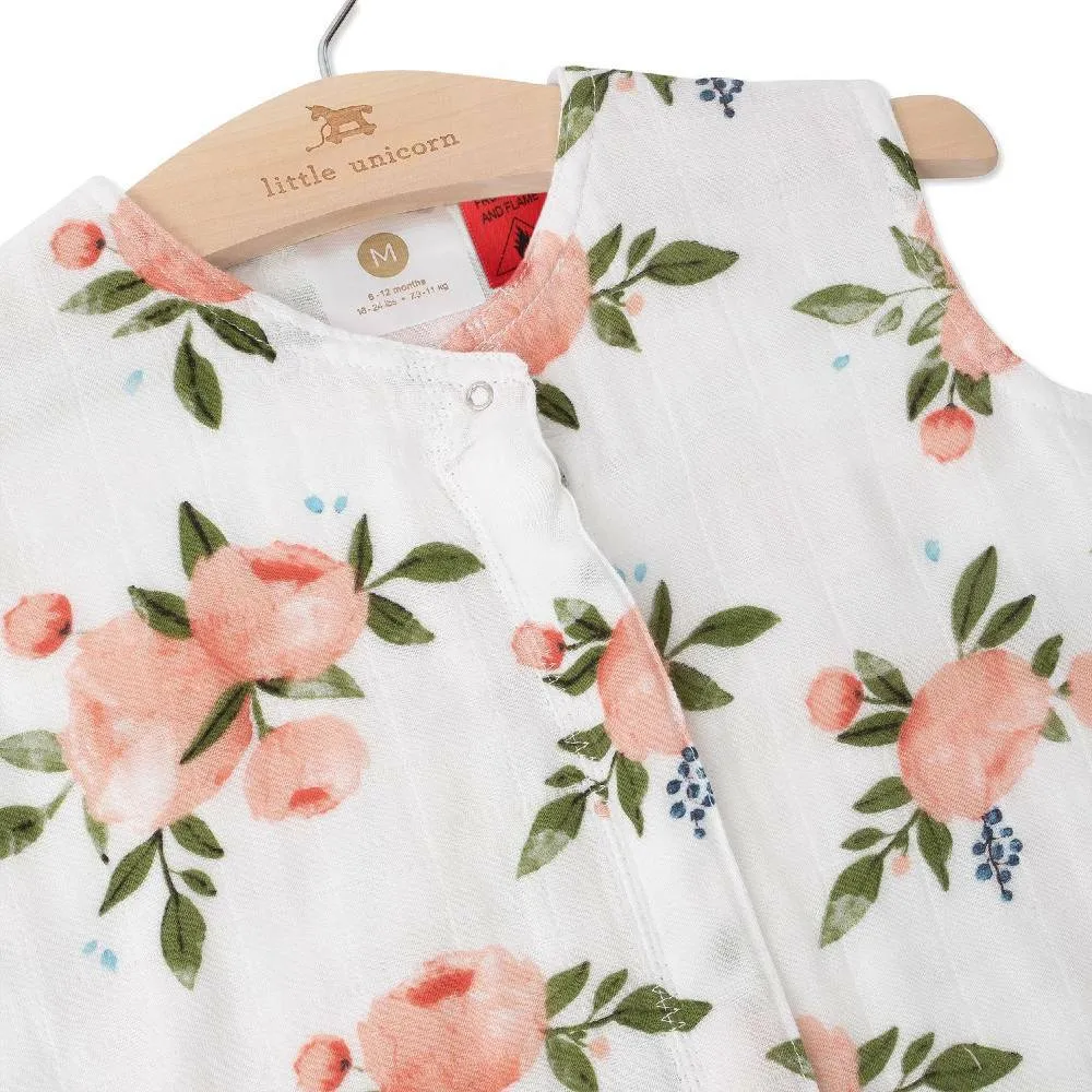 Cotton Muslin Sleeping Bag - Watercolour Roses