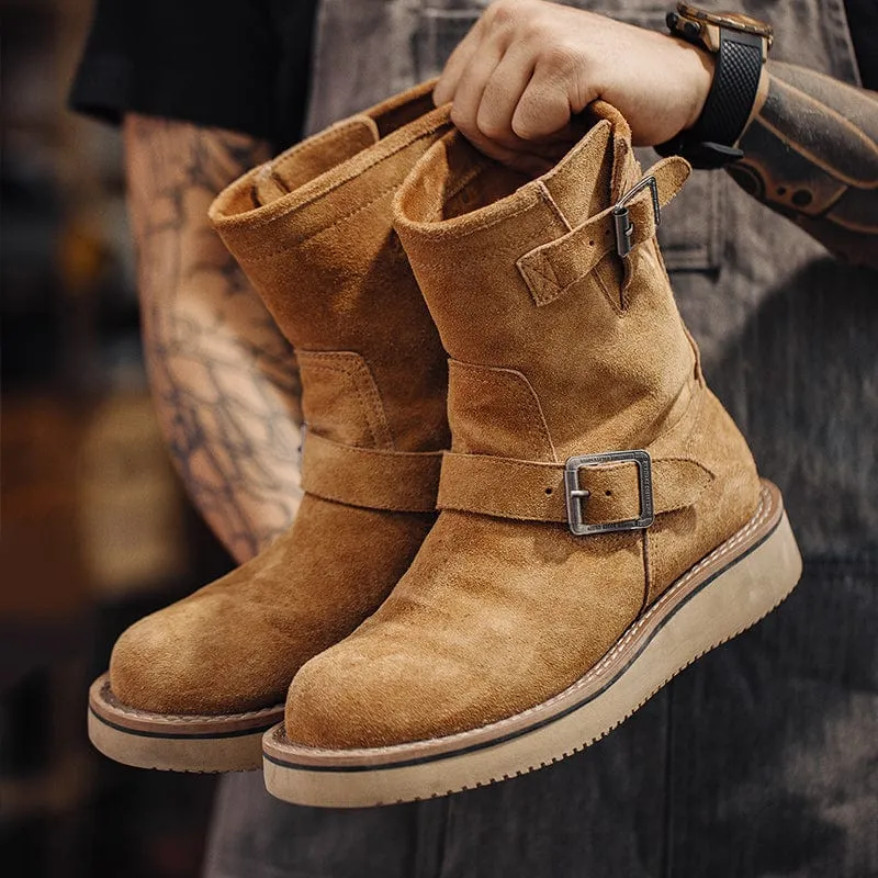 Cow Suede Snow Retro Boots
