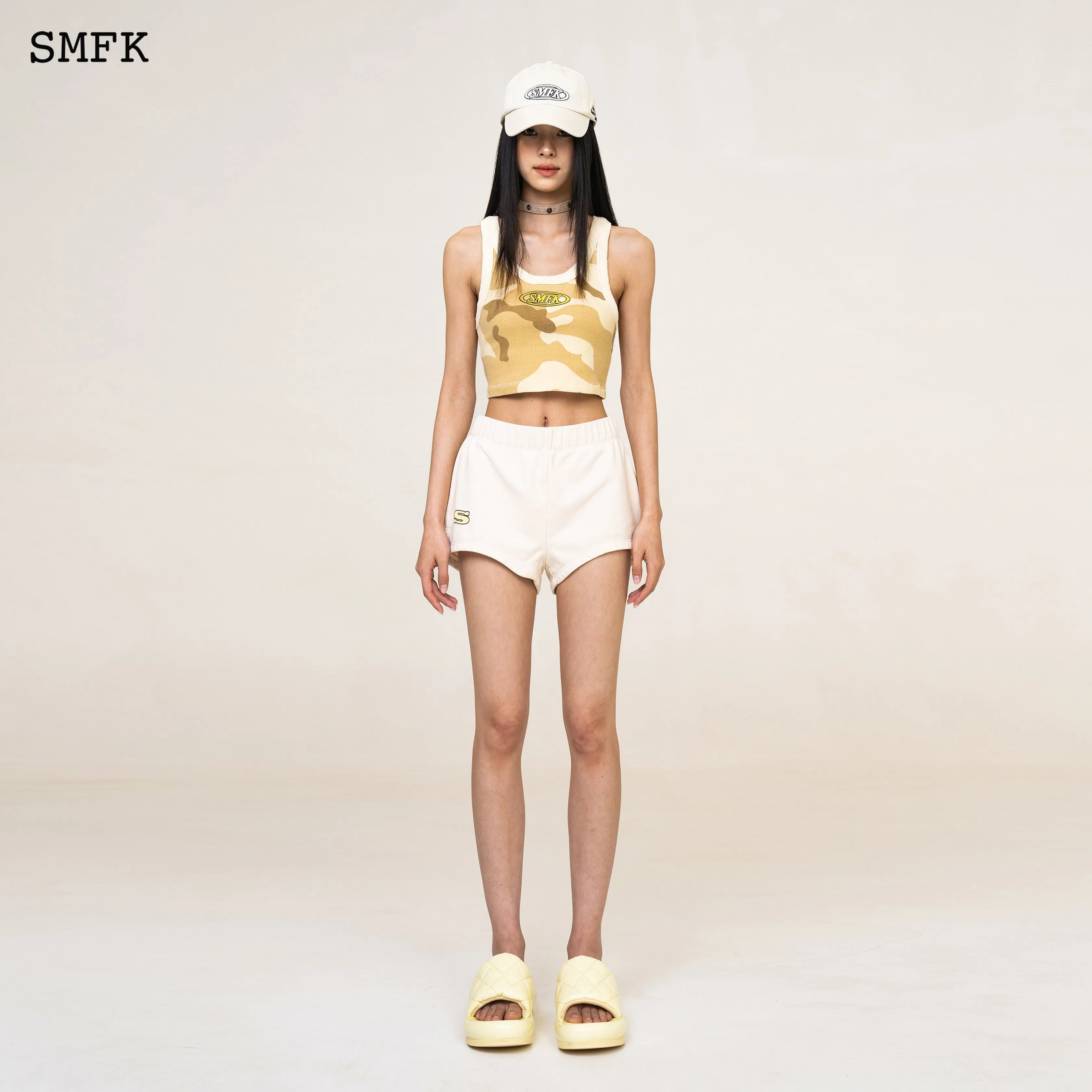 Cream Compass Vintage Running Shorts Causal