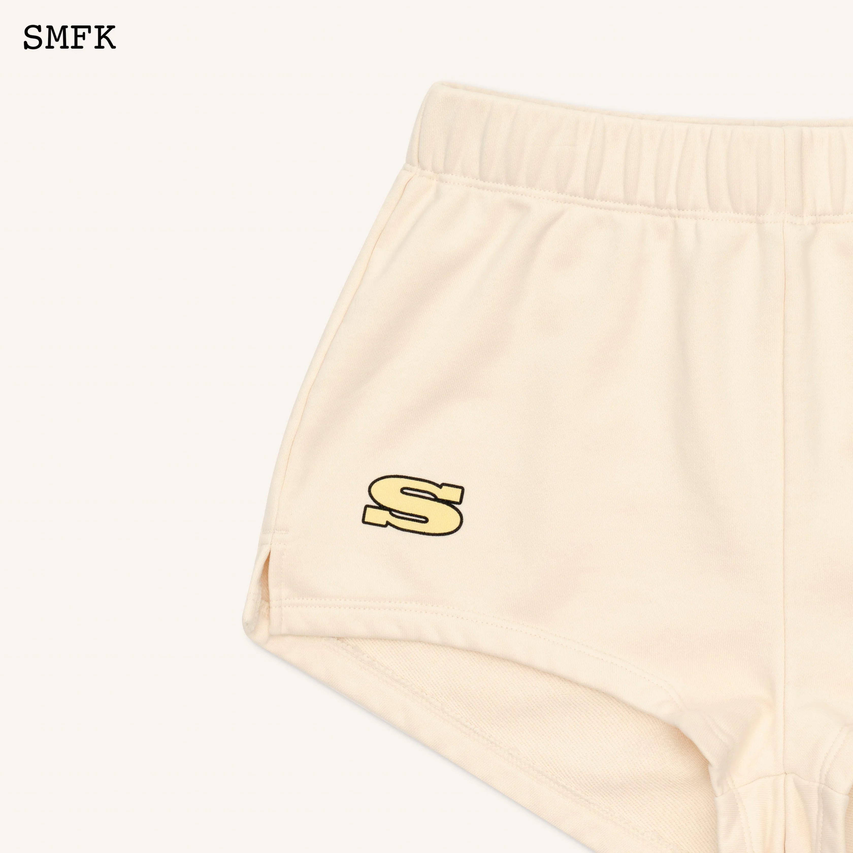Cream Compass Vintage Running Shorts Causal