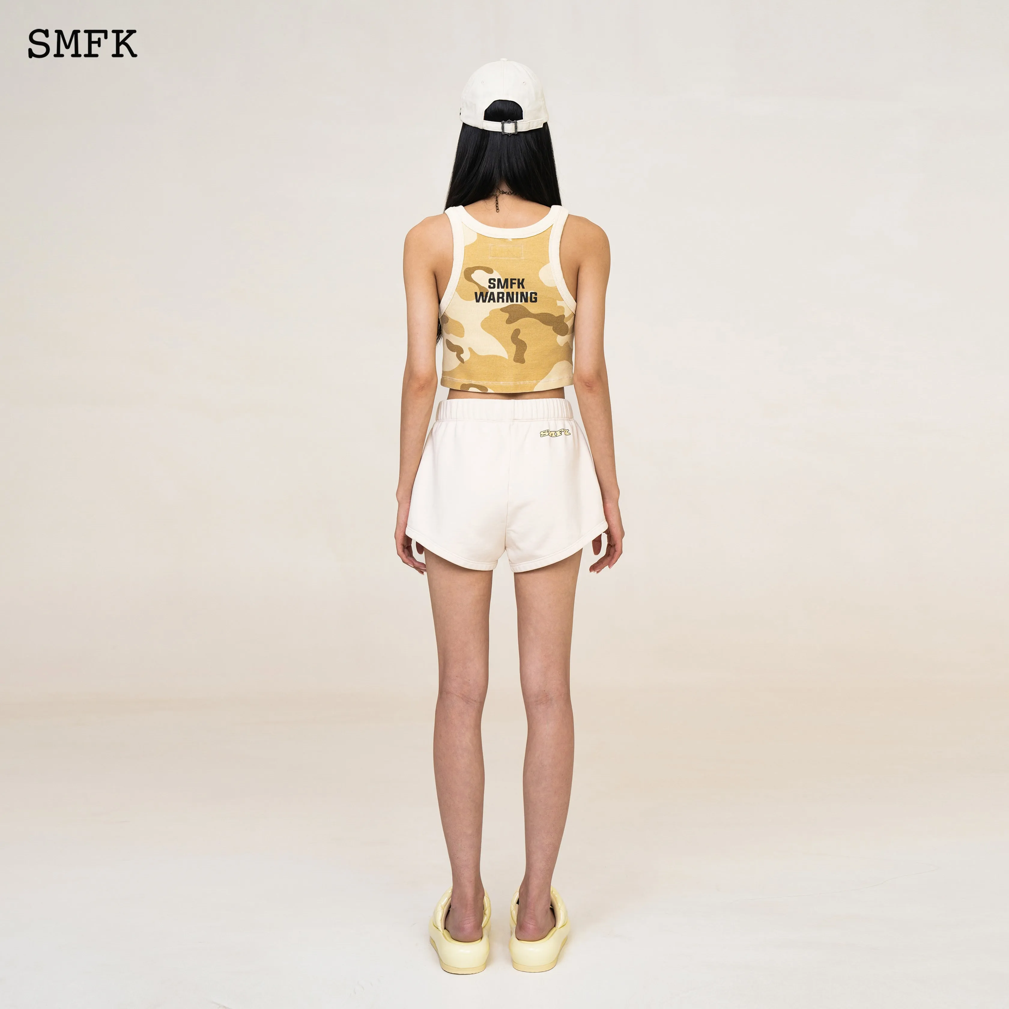 Cream Compass Vintage Running Shorts Causal