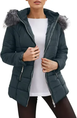 Cropped Puffer Jacket Women Ultralight Down Coat Packable Parkas Jacket Water-Resistant Zip Up Winter Hooded Quilted Coat
