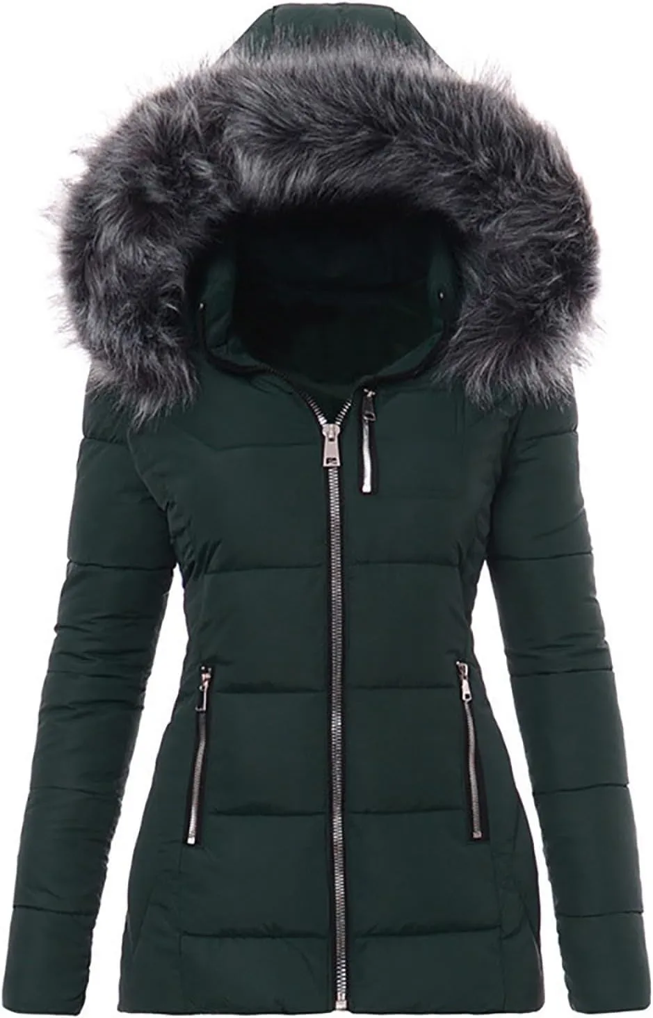 Cropped Puffer Jacket Women Ultralight Down Coat Packable Parkas Jacket Water-Resistant Zip Up Winter Hooded Quilted Coat