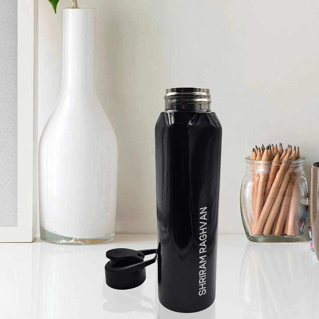 Custom Water Bottle with Engraving of Name Initials Monogram and Logo
