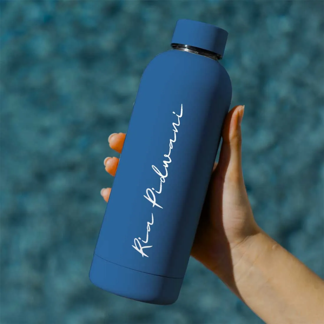 Customized Water Bottles with Names Stainless Steel Double Insulated Water Bottles for Travel Office Gym Home BPA Free, Leakproof-SET OF 2