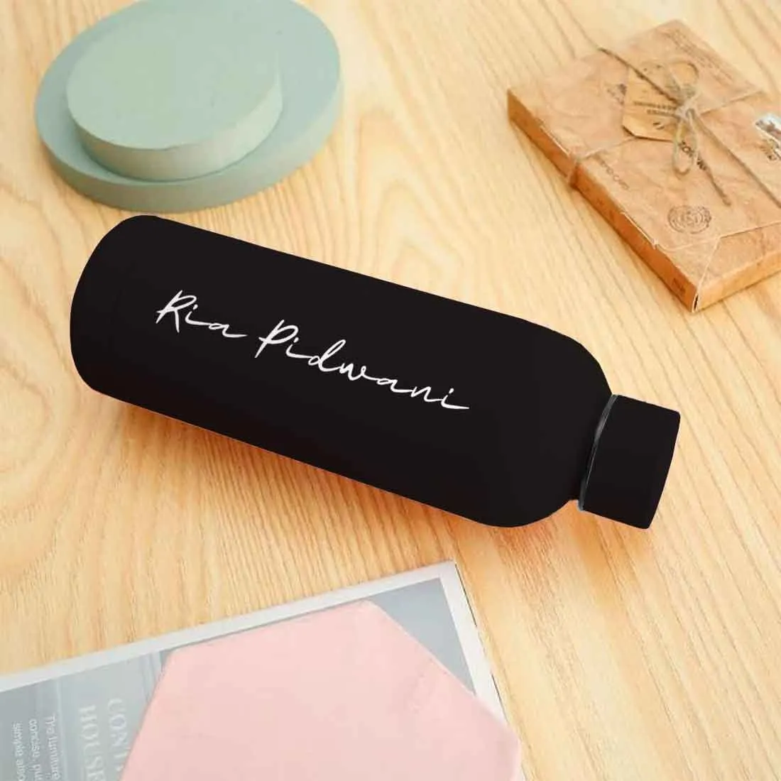Customized Water Bottles with Names Stainless Steel Double Insulated Water Bottles for Travel Office Gym Home BPA Free, Leakproof-SET OF 2