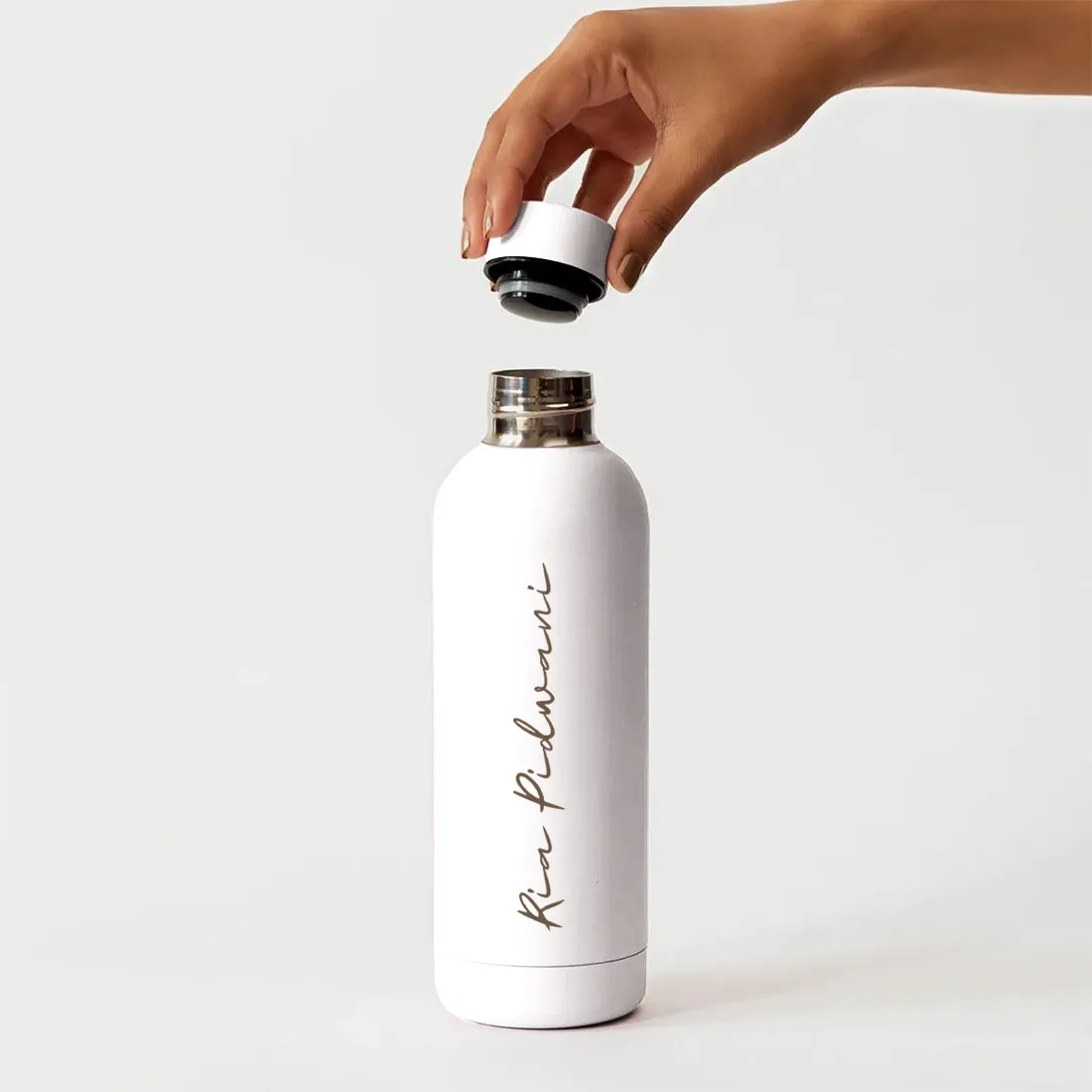Customized Water Bottles with Names Stainless Steel Double Insulated Water Bottles for Travel Office Gym Home BPA Free, Leakproof-SET OF 2