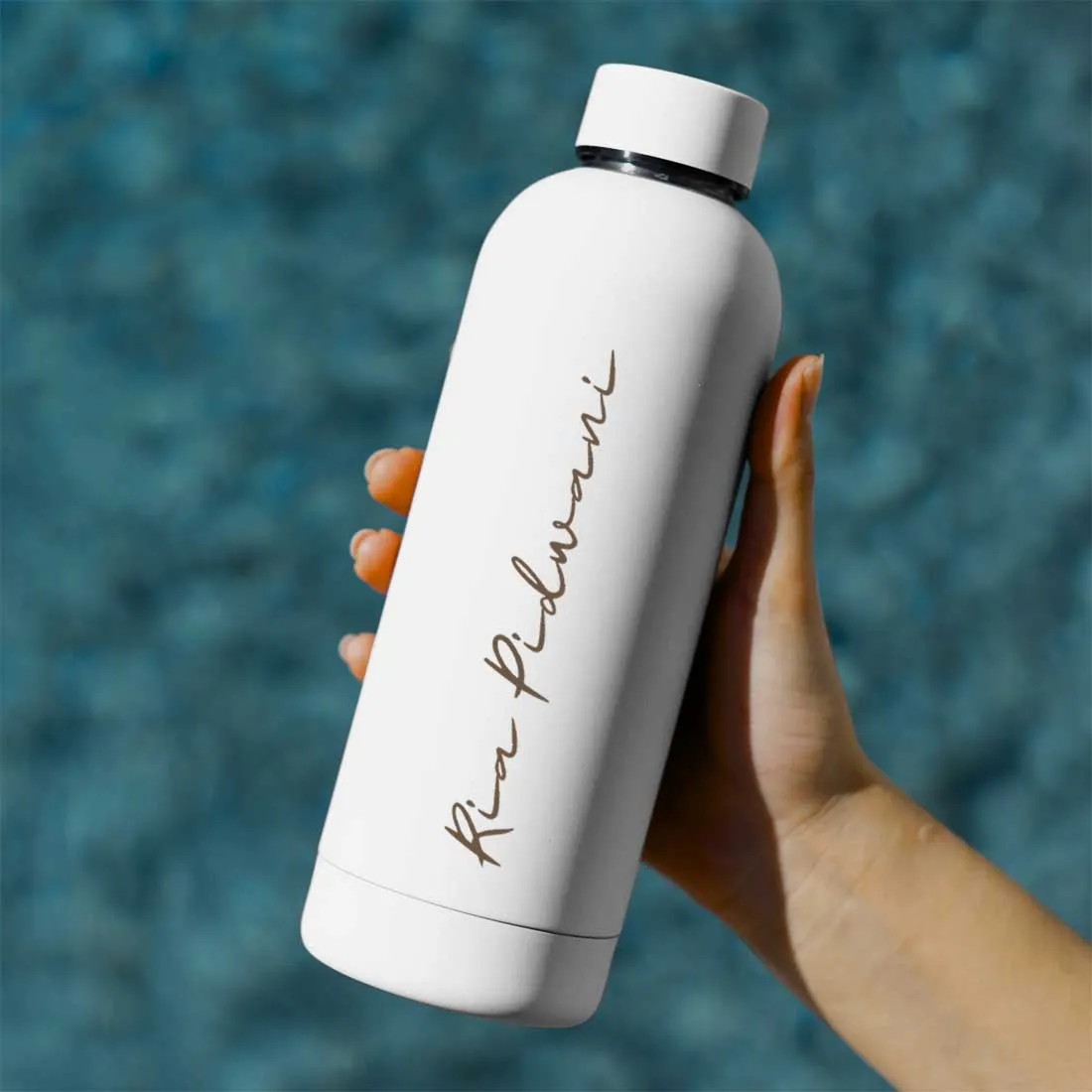 Customized Water Bottles with Names Stainless Steel Double Insulated Water Bottles for Travel Office Gym Home BPA Free, Leakproof-SET OF 2