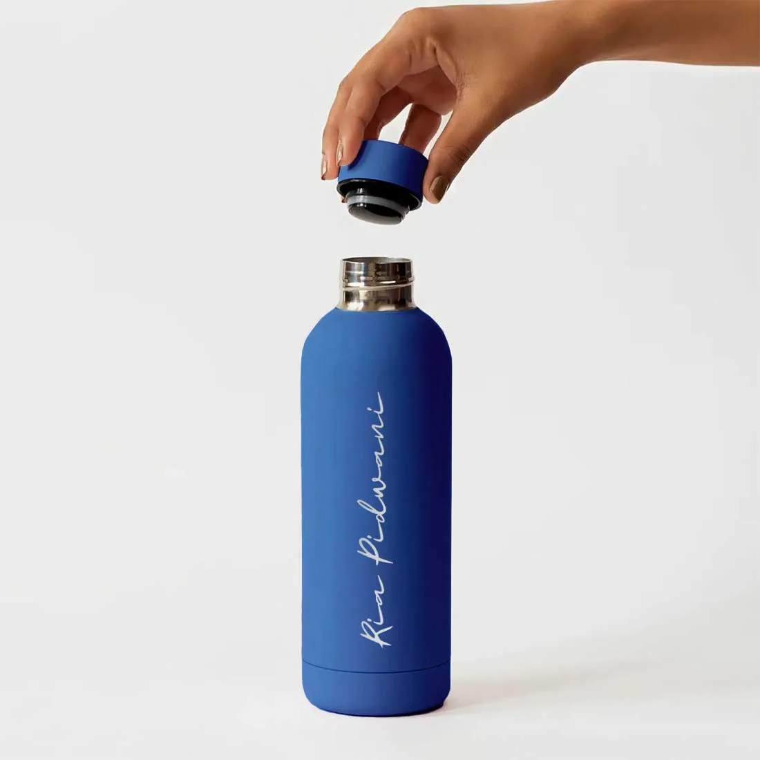 Customized Water Bottles with Names Stainless Steel Double Insulated Water Bottles for Travel Office Gym Home BPA Free, Leakproof-SET OF 2