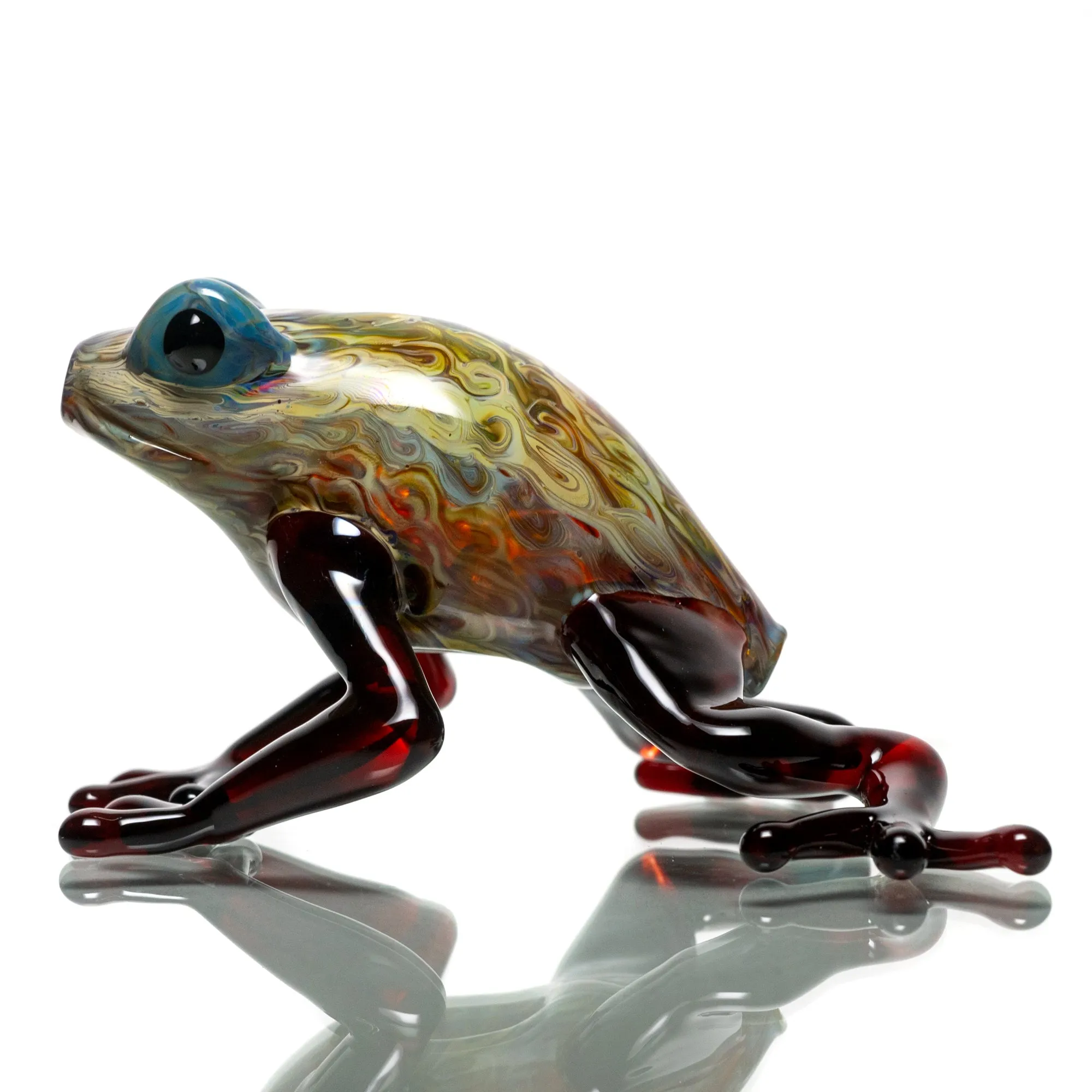 Daniels Glass Art - Frog Dry Pipe - Dragons Blood & Silver Strike