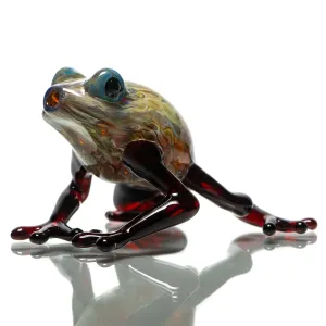 Daniels Glass Art - Frog Dry Pipe - Dragons Blood & Silver Strike