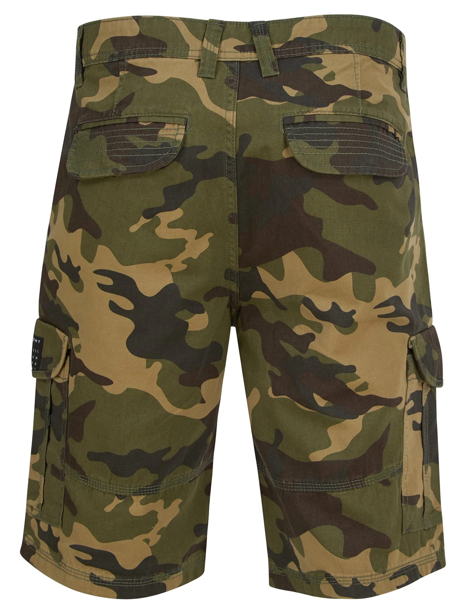 Danson Multi-Pocket Stretch Cotton Twill Cargo Shorts in Camo Print - Dissident