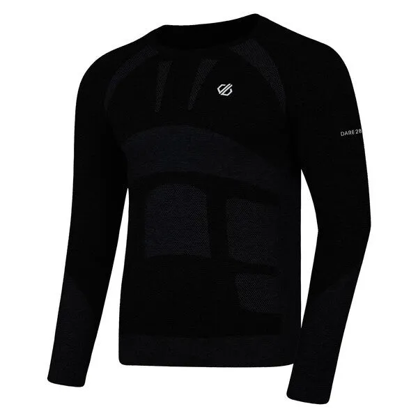 Dare2b Mens In The Zone Long Sleeved Base Layer Top-BLACK