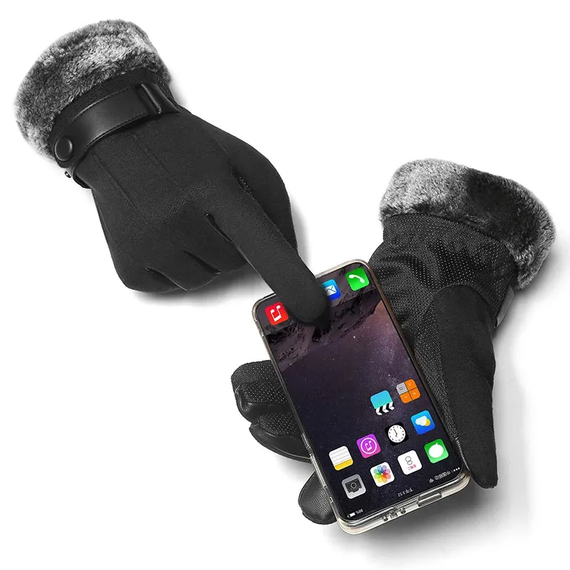 DENIM Men's Winter Gloves Touch Screen Warm Fleece Autumn Winter Gloves for Men