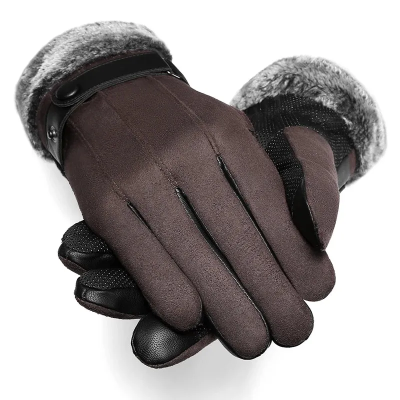 DENIM Men's Winter Gloves Touch Screen Warm Fleece Autumn Winter Gloves for Men