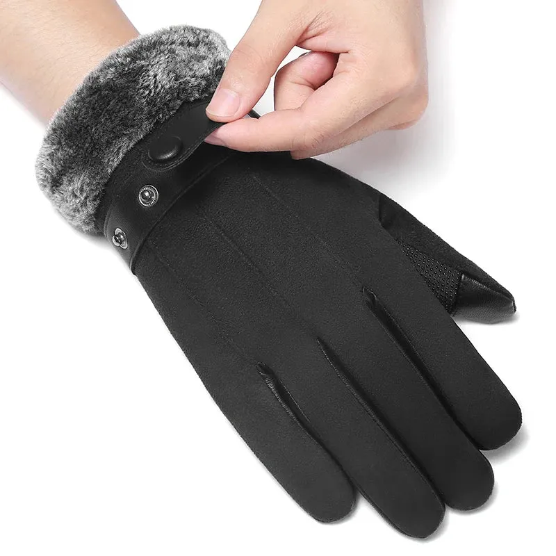 DENIM Men's Winter Gloves Touch Screen Warm Fleece Autumn Winter Gloves for Men