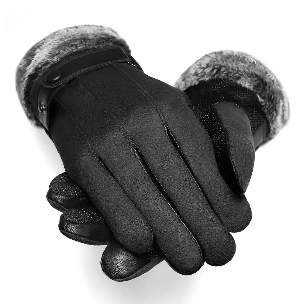 DENIM Men's Winter Gloves Touch Screen Warm Fleece Autumn Winter Gloves for Men