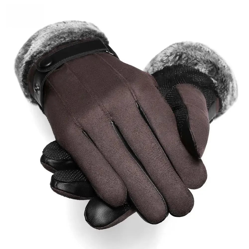 DENIM Men's Winter Gloves Touch Screen Warm Fleece Autumn Winter Gloves for Men