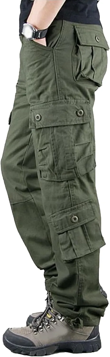 DGHM-JLMY Men's Wild Cargo Pants Cotton Casual Work Hiking Pant Overalls Outdoor Athletic Camo Pants with Pockets