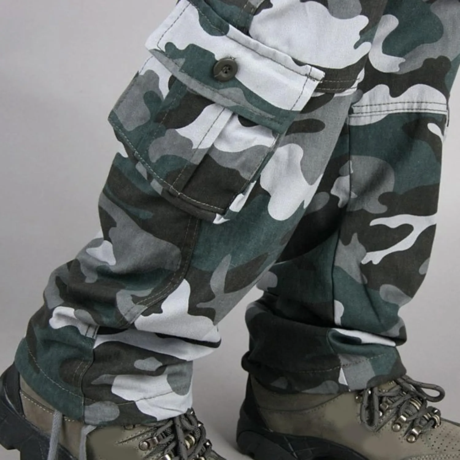 DGHM-JLMY Men's Wild Cargo Pants Cotton Casual Work Hiking Pant Overalls Outdoor Athletic Camo Pants with Pockets