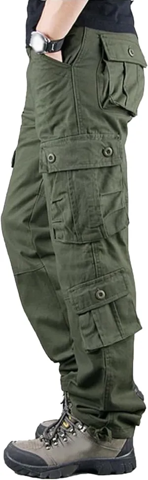 DGHM-JLMY Men's Wild Cargo Pants Cotton Casual Work Hiking Pant Overalls Outdoor Athletic Camo Pants with Pockets