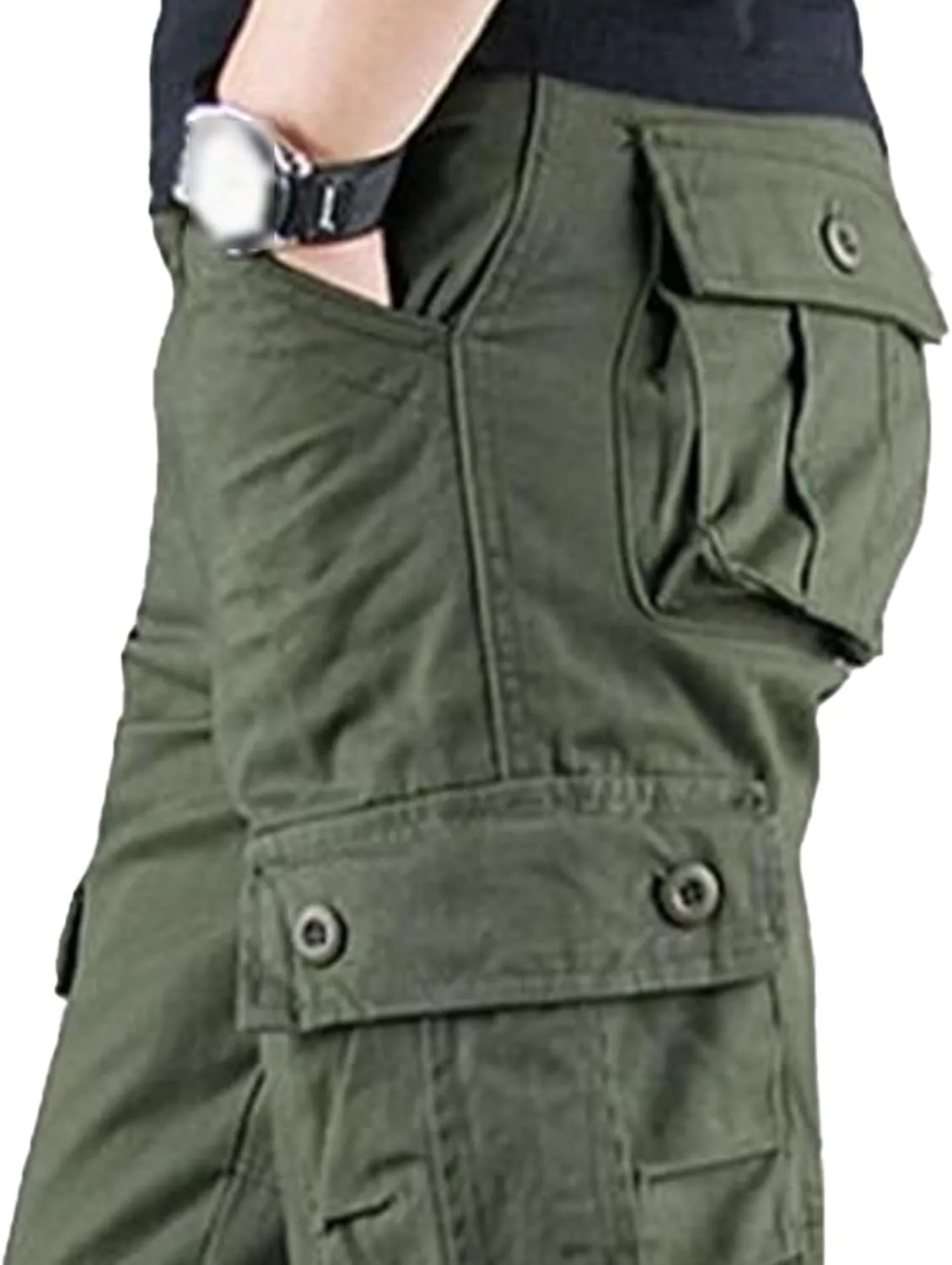 DGHM-JLMY Men's Wild Cargo Pants Cotton Casual Work Hiking Pant Overalls Outdoor Athletic Camo Pants with Pockets