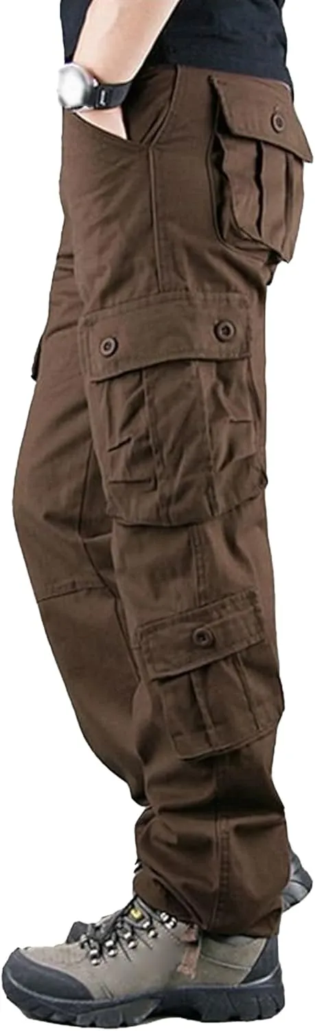 DGHM-JLMY Men's Wild Cargo Pants Cotton Casual Work Hiking Pant Overalls Outdoor Athletic Camo Pants with Pockets