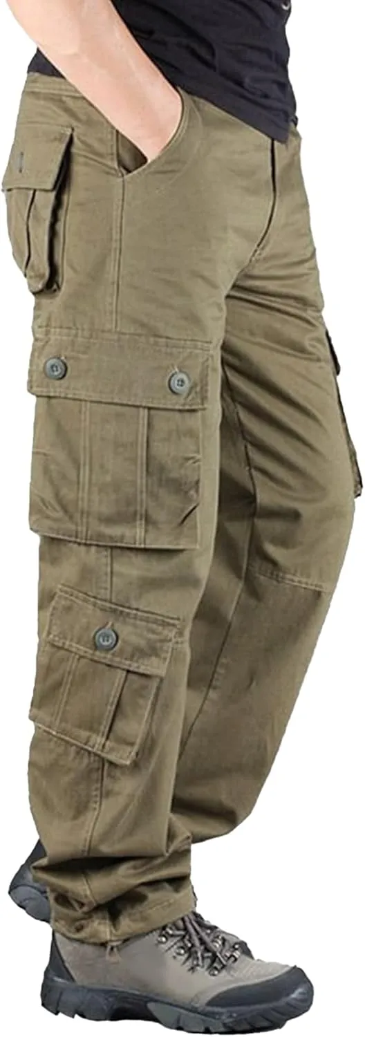 DGHM-JLMY Men's Wild Cargo Pants Cotton Casual Work Hiking Pant Overalls Outdoor Athletic Camo Pants with Pockets
