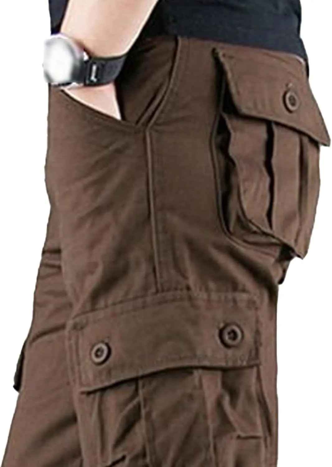 DGHM-JLMY Men's Wild Cargo Pants Cotton Casual Work Hiking Pant Overalls Outdoor Athletic Camo Pants with Pockets