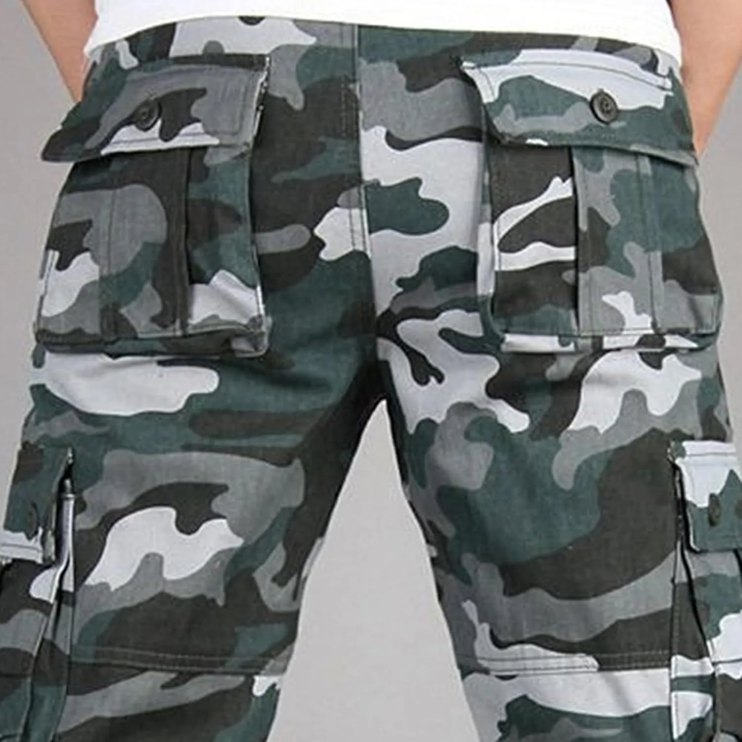 DGHM-JLMY Men's Wild Cargo Pants Cotton Casual Work Hiking Pant Overalls Outdoor Athletic Camo Pants with Pockets