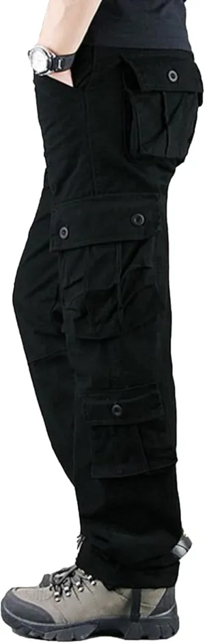 DGHM-JLMY Men's Wild Cargo Pants Cotton Casual Work Hiking Pant Overalls Outdoor Athletic Camo Pants with Pockets