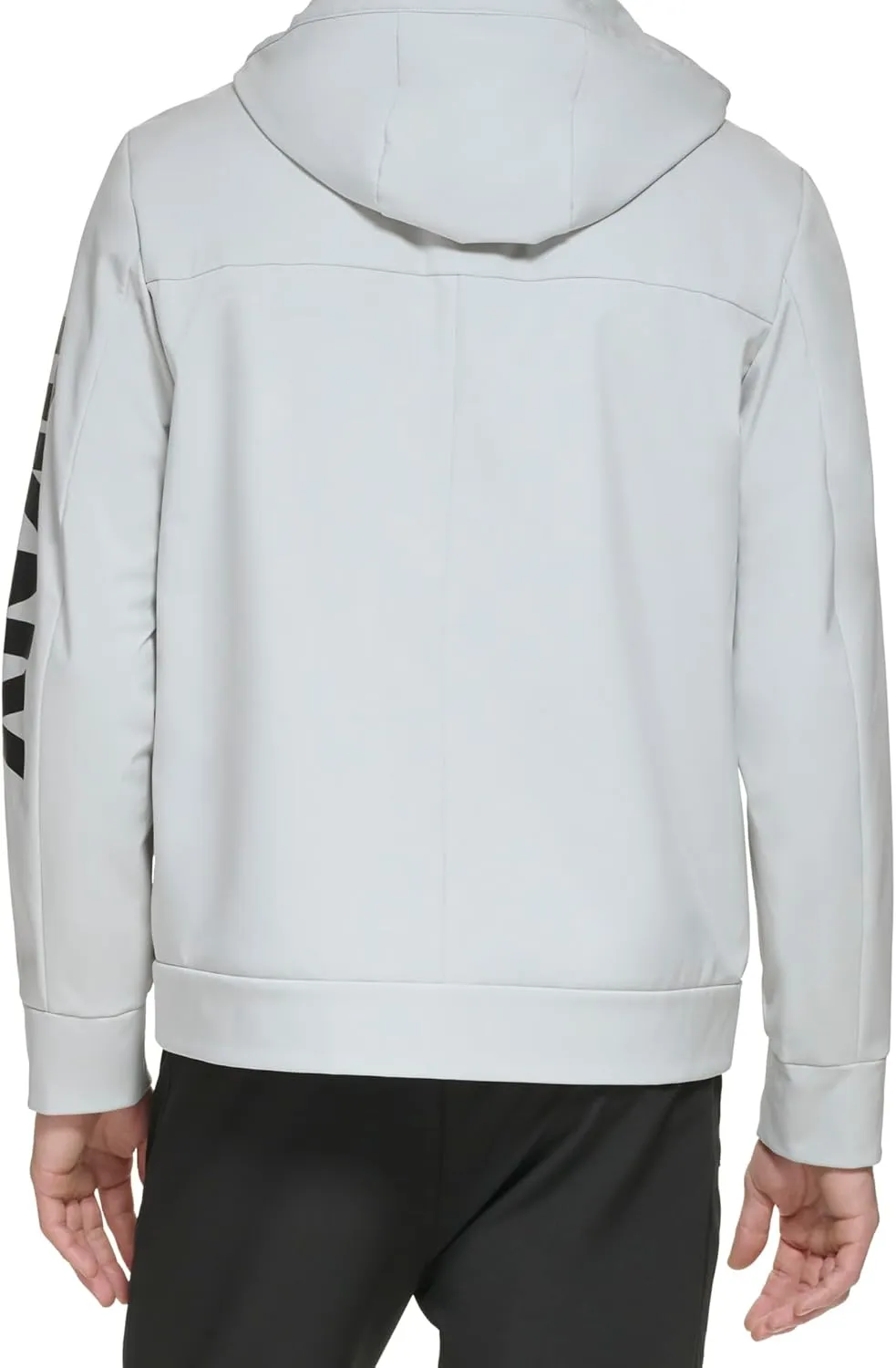DKNY Mens Hooded Logo Softshell Jacket
