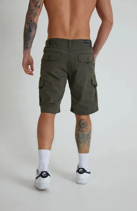 DML Rover Cargo Short With Multi Pockets In Premium Cotton Twill - Olive