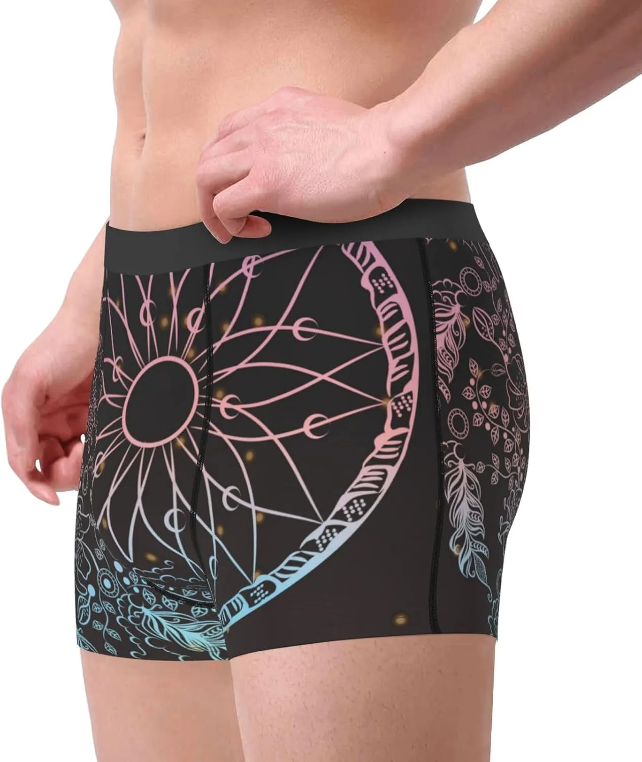 Dreamcatcher Print Boxer Briefs For Men Breathable Underwear-