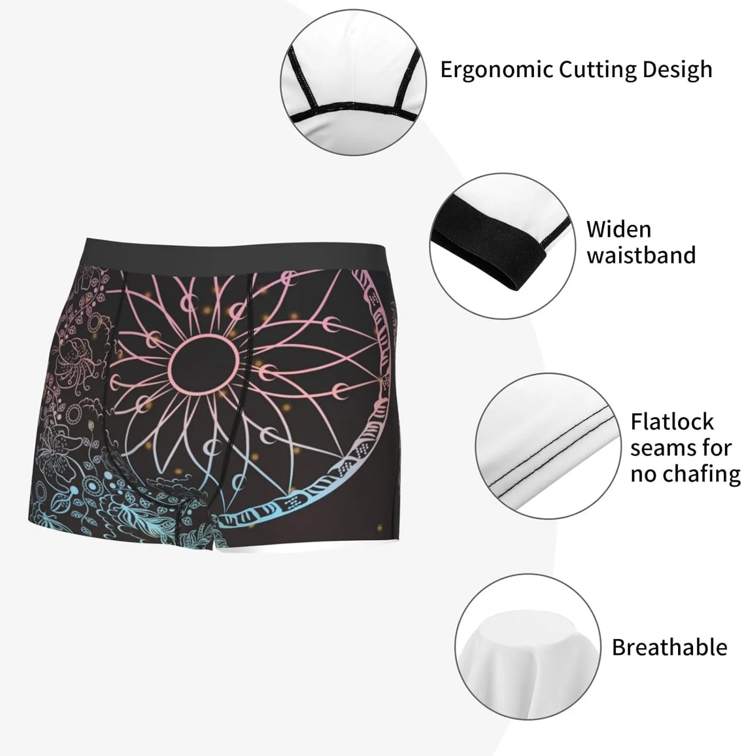 Dreamcatcher Print Boxer Briefs For Men Breathable Underwear-