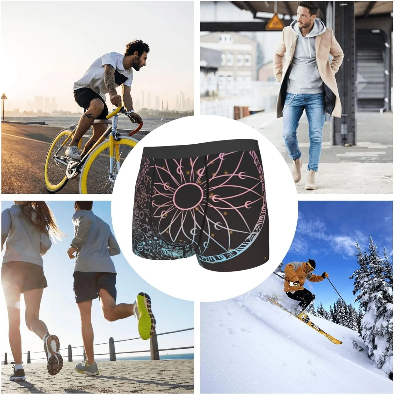 Dreamcatcher Print Boxer Briefs For Men Breathable Underwear-
