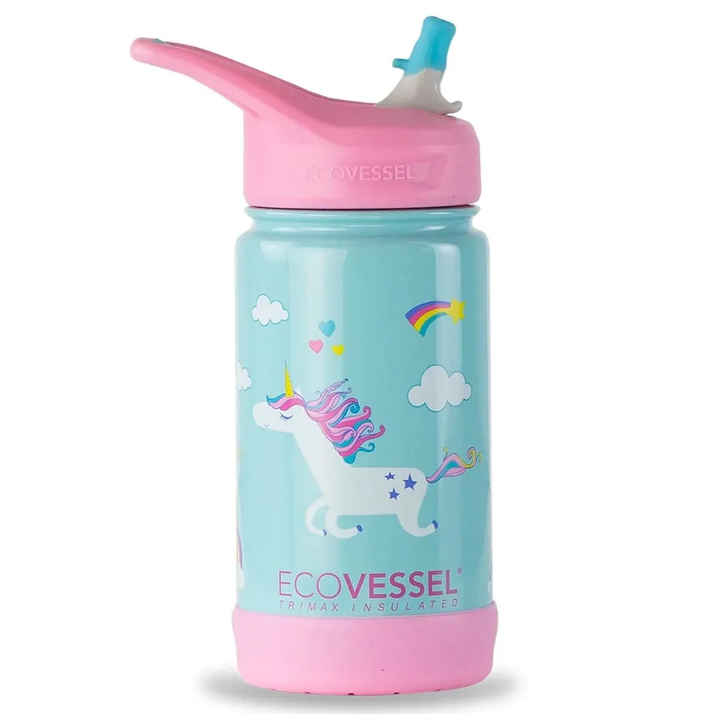 EcoVessel Frost Kids Triple Insulated Bottle with Straw 355ml