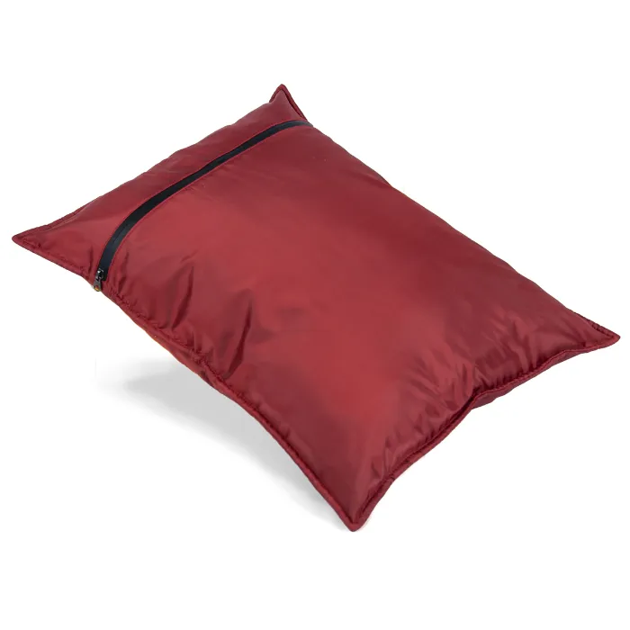 Elan Quest Stuffable Camping Pillow | Stuff Sack (Red/Large) - Reversible Lightweight Water Resistant - Bring Your Own Stuffing