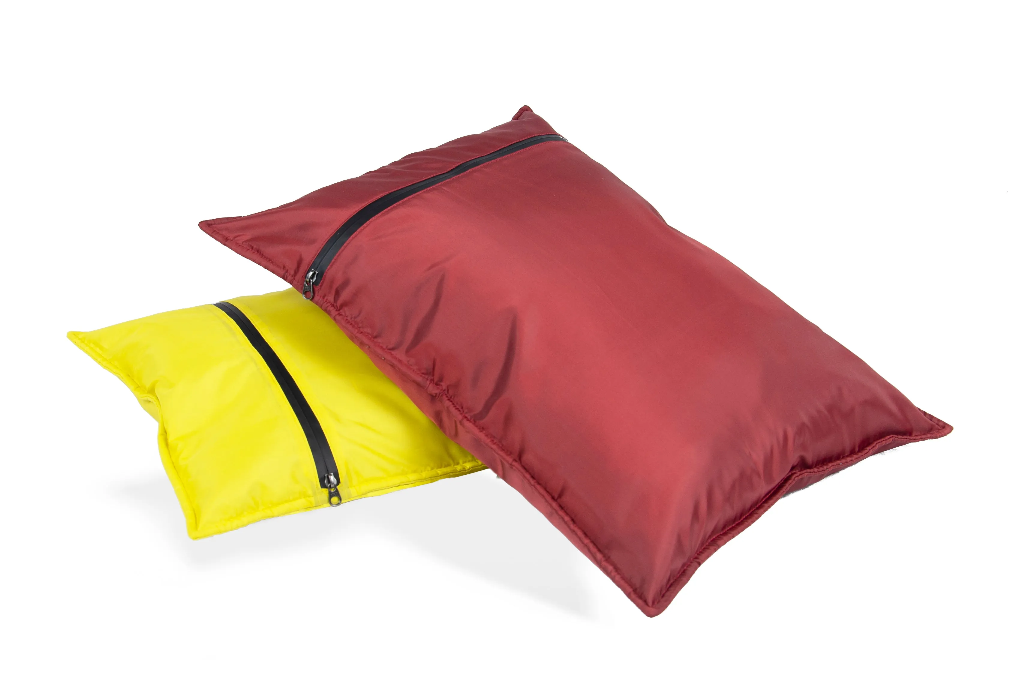Elan Quest Stuffable Camping Pillow | Stuff Sack (Red/Large) - Reversible Lightweight Water Resistant - Bring Your Own Stuffing