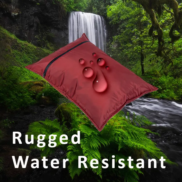 Elan Quest Stuffable Camping Pillow | Stuff Sack (Red/Large) - Reversible Lightweight Water Resistant - Bring Your Own Stuffing