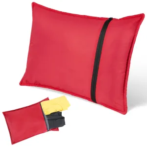 Elan Quest Stuffable Camping Pillow | Stuff Sack (Red/Large) - Reversible Lightweight Water Resistant - Bring Your Own Stuffing